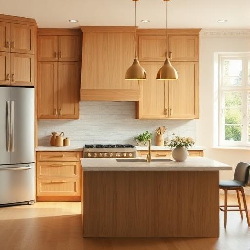 Warm minimal oak kitchen concept